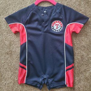 Majestic Texas Rangers Baby Jersey One-piece Embroidered Genuine 6-9 Month
